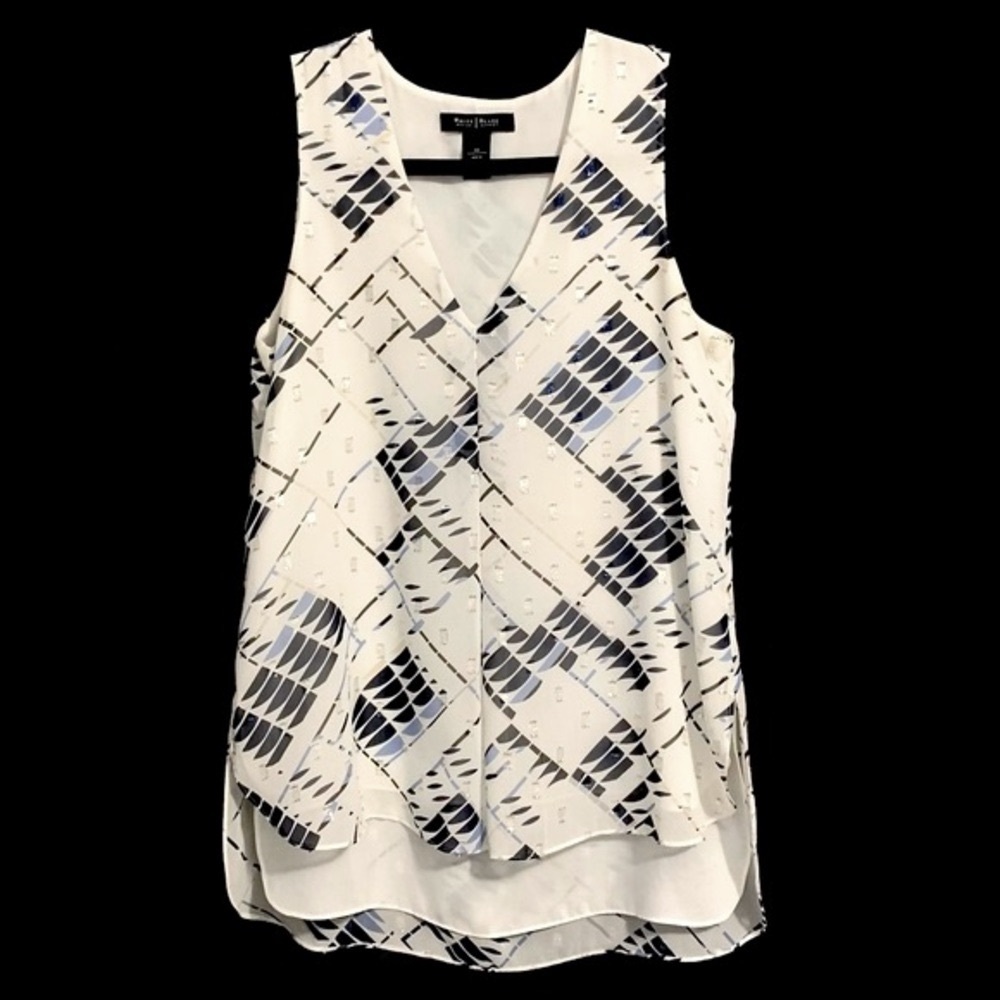 White House Black Market Chiffon V-Neck Tank Top